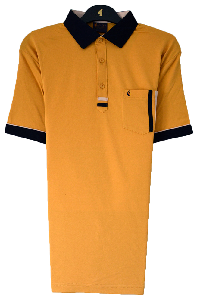 Gabicci - Plain polo shirt with contrasting collar and sleeve ends